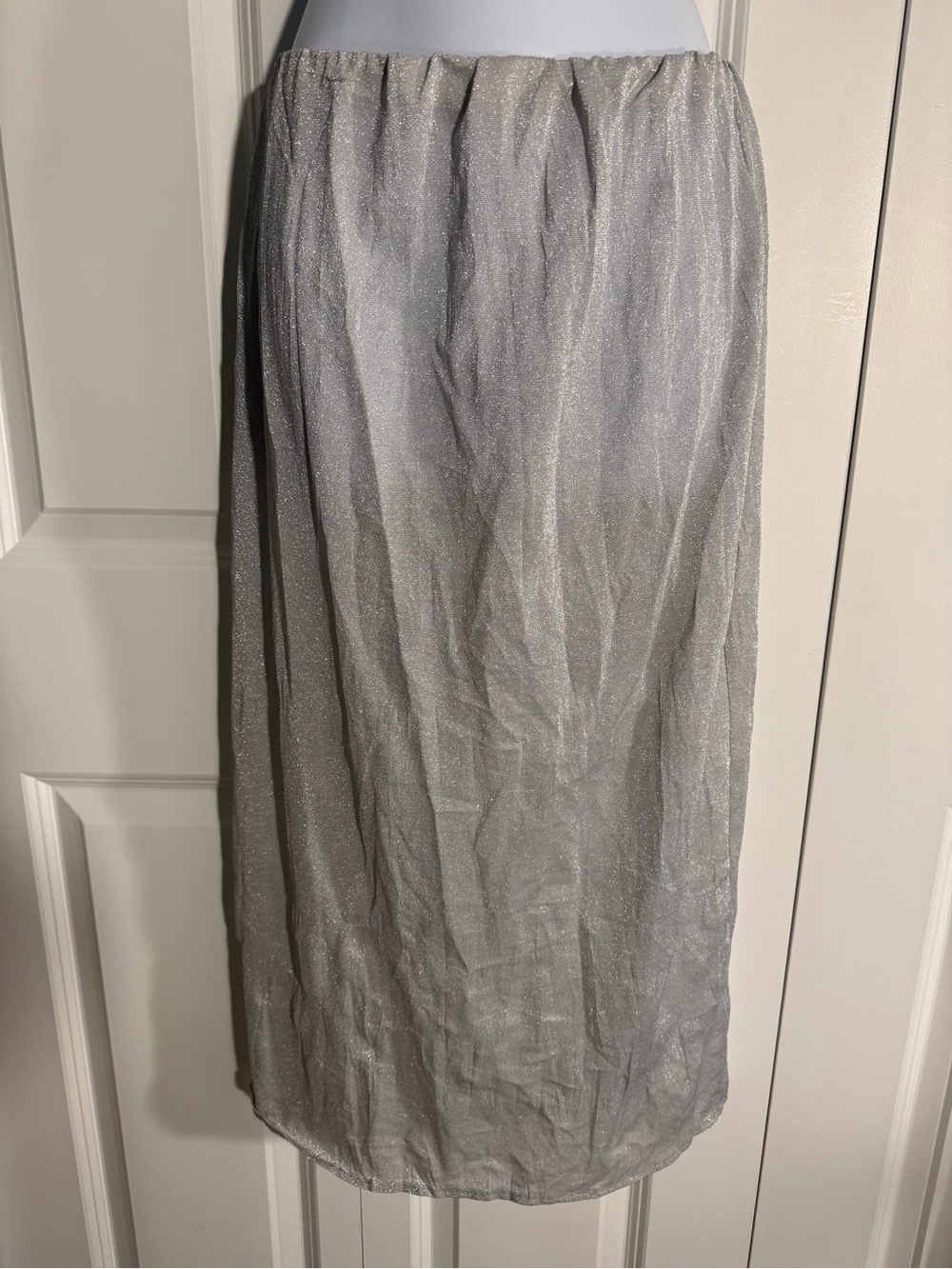 Zara Silver Shimmer Midi Skirt